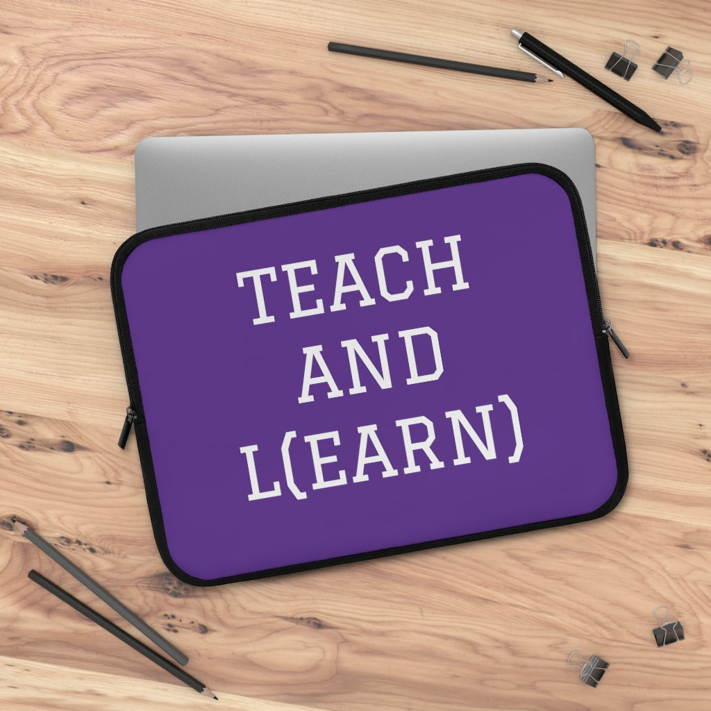 TEACH AND L(EARN) Laptop Sleeve (Purple) - EDU HUSTLE