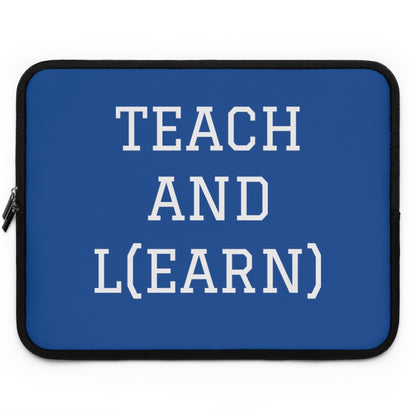 TEACH AND L(EARN) Laptop Sleeve (Blue/White) - EDU HUSTLE