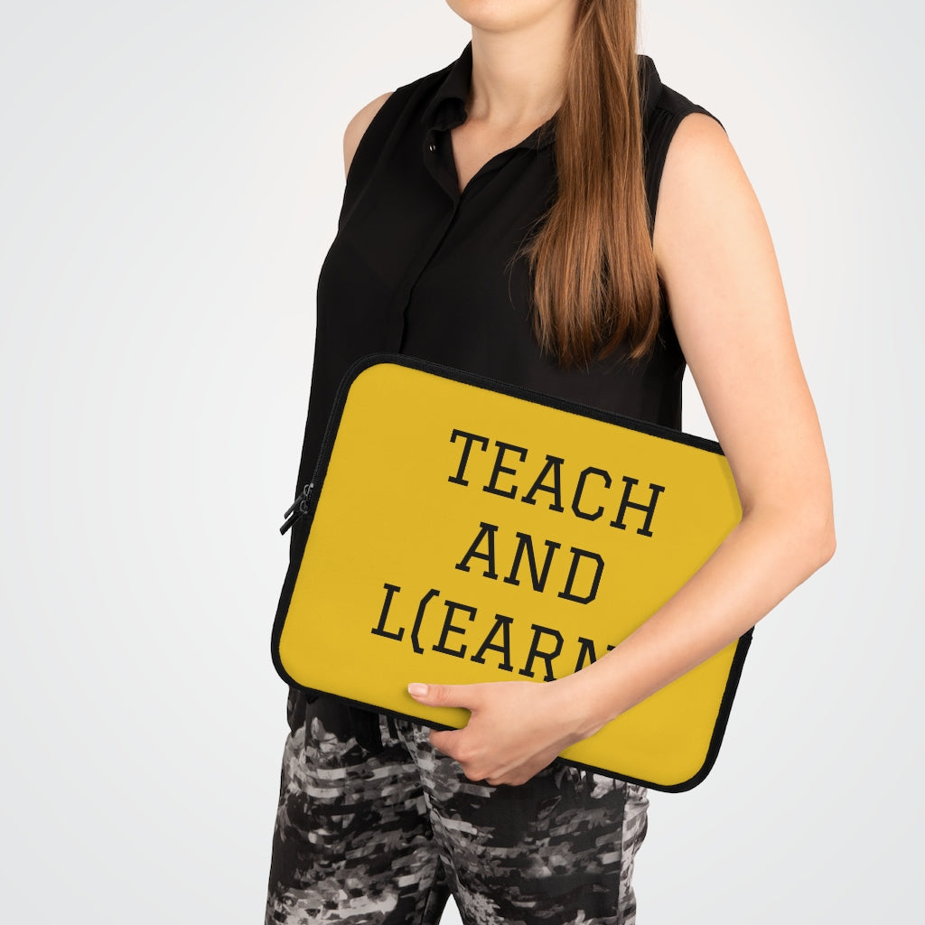 TEACH AND L(EARN) Laptop Sleeve (Yellow) - EDU HUSTLE