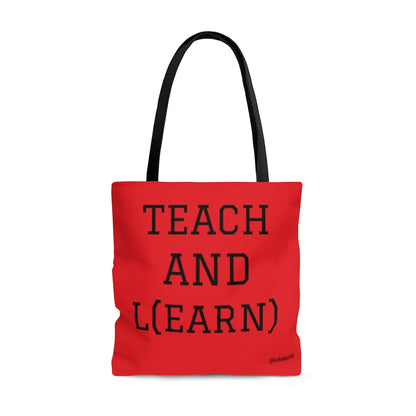 TEACH AND L(EARN) Tote Bag (Red/Black) - EDU HUSTLE