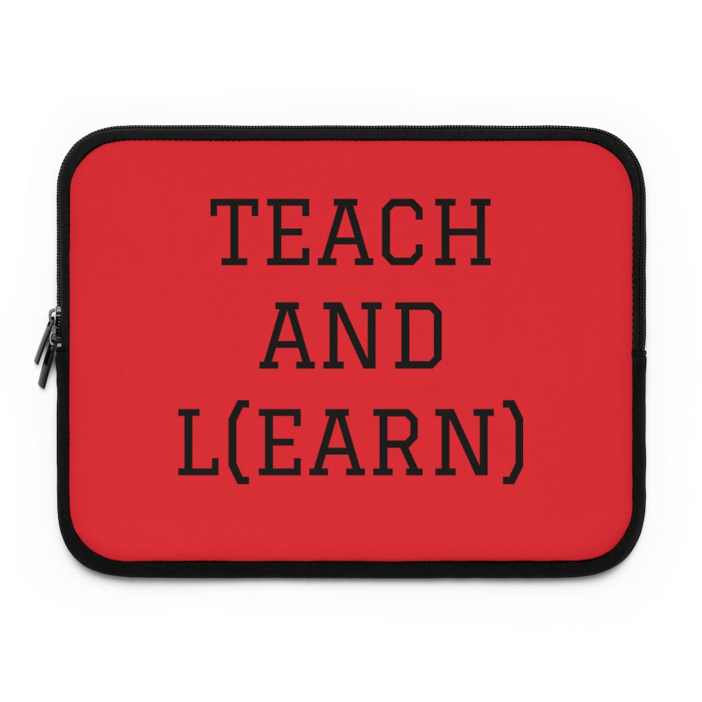 TEACH AND L(EARN) Laptop Sleeve (Red) - EDU HUSTLE
