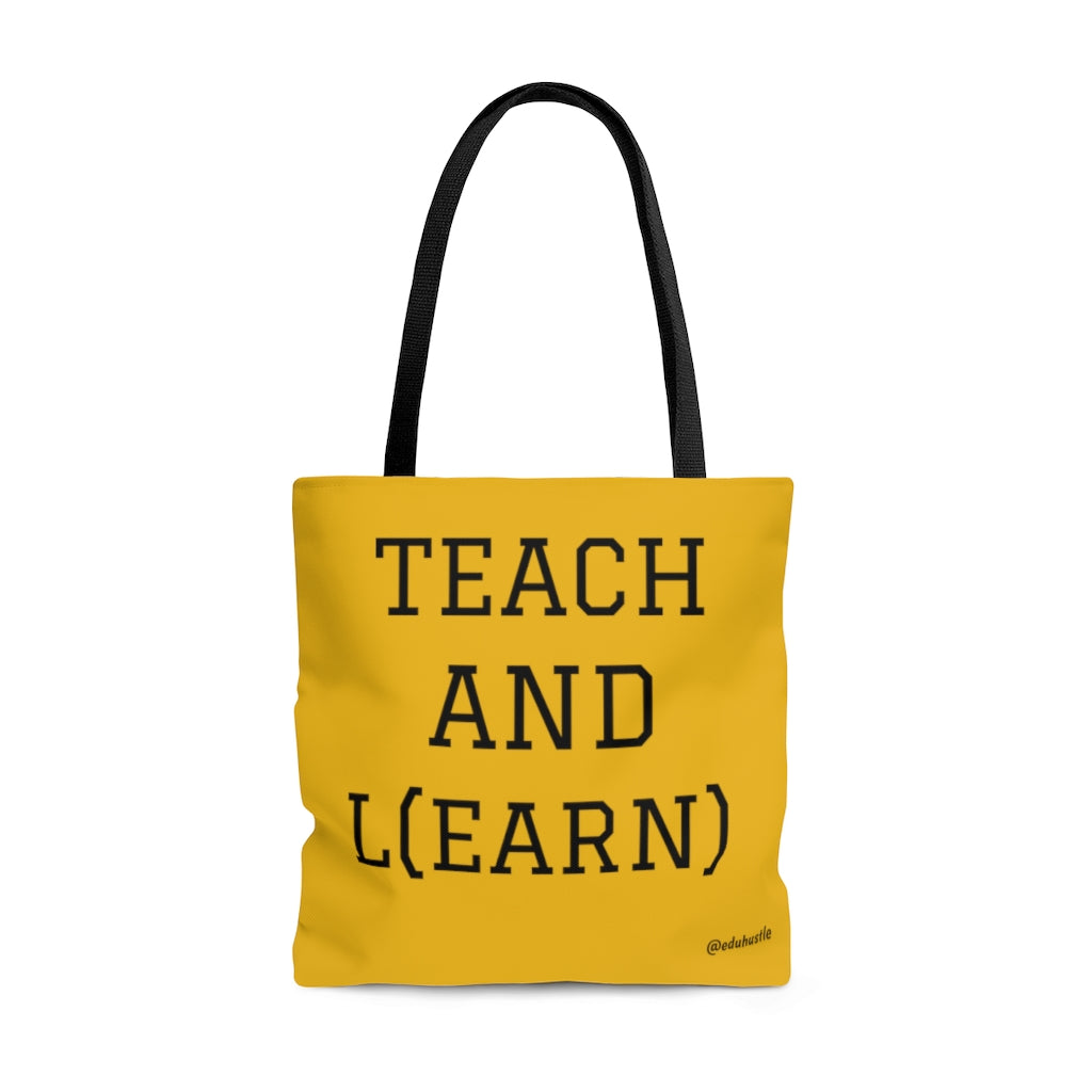 TEACH AND L(EARN) Tote Bag (Yellow/Black) - EDU HUSTLE