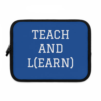 TEACH AND L(EARN) Laptop Sleeve (Blue/White) - EDU HUSTLE